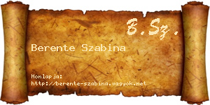 Berente Szabina névjegykártya