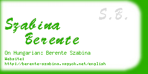 szabina berente business card